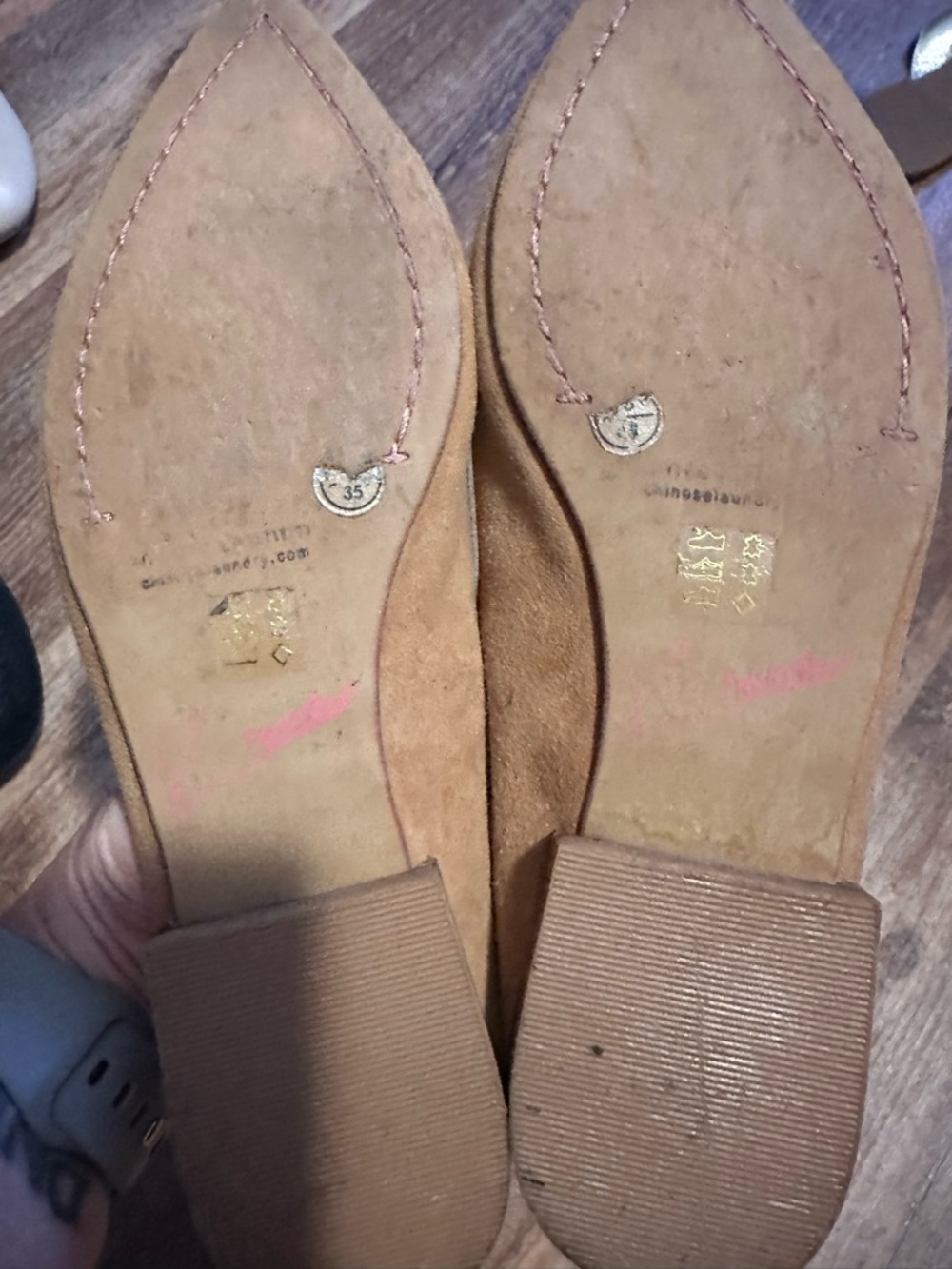 Chinese Laundry Camel Suede Pointed Loafers - Picture 2 of 2